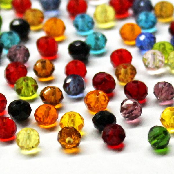 4mm 6mm tchèque entretoise cristal perles de verre pour la fabrication de bijoux facettes couleur clair bricolage perles en vrac en gros