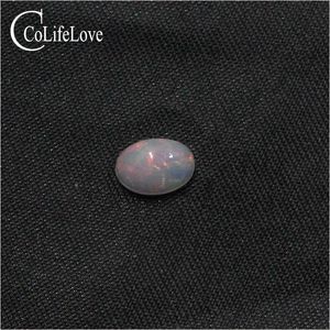 4mm * 6mm natuurlijke witte opaal losse edelsteen voor sieraden winkel 100% echt opaal met rode schittering H1015
