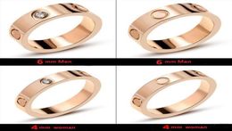 Clous en acier titane 4mm 6mm Tournevis bague d'amour hommes et femmes bijoux en or rose pour amoureux couple bagues cadeau taille 51124897528376