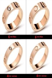 Clavos de acero de titanio de 4 mm y 6 mm Destornillador anillo de amor para hombres y mujeres joyería de oro rosa para amantes anillos de pareja tamaño de regalo 51124893994839