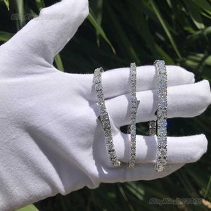 4mm 7 pouces 925 Bijoux en argent Mosan Diamond Tennis Bracelet Stars Side Snap Buckle Full Diamond Bracelet Tennis Bracelet Link Bracelets