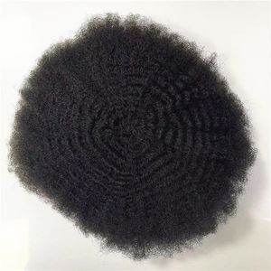 4mm afro vague indien remplacement de cheveux vierges humains nouveaux styles attachés à la main pièces mâles en dentelle complète pour les hommes noirs en Amérique livraison express rapide