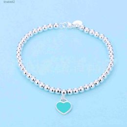 Bracelet de charme coeur de 4 mm Bracelet pour les femmes belles belles mignons de créateurs de perles de sier bracelets de pendant rouge rose bleu