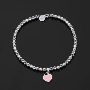 4mm perles amour coeur bracelets de charme pour femmes filles belle mignon S925 argent perlé bling diamant designer luxe bracelet bracelets bijoux de fête