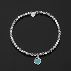 Las cuentas de 4 mm aman las pulseras del encanto del corazón para las mujeres encantadoras lindas S925 con cuentas de plata bling diamante diseñador pulseras de lujo joyería