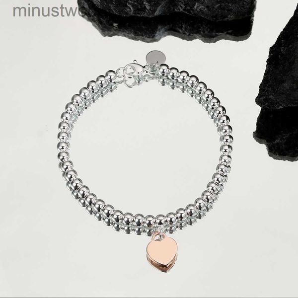 Cuentas de 4 mm Amor Corazón Pulseras con dijes para mujeres Niñas Encantador Lindo S925 Con cuentas de plata Bling Diamond Diseñador Brazalete de lujo Joyería TNHW