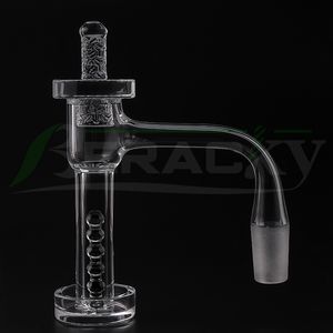 Beracky Full Weld Smoking Terp Slurper Cuarzo Banger con pilar de cuarzo / Cuarzo Cap 10 mm 14 mm 18 mm 20 mm OD Borde biselado sin costura Slurpers Juego de clavos para Bongs Dab Rigs