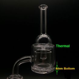 Clavo de Banger térmico de cuarzo XXL inferior de 4 mm con 10 mm 14 mm 18 mm Tubo doble de cuarzo térmico P Banger para plataformas petroleras Bongs de vidrio