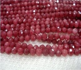 Perles rondes rubis rouge à facettes du Brésil, 4mm, pierres précieuses en vrac, 150390398506136