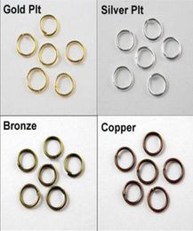Anillos de salto de 4 mm Conectores abiertos Conectores de cobre de bronce plateado de oro 6 Coloras Vender 2000pcslot DIY1355924