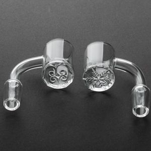 Modèle de flocon de neige de 4mm Épais Bottom Dibeless 25mm XL Quartz Banger Bankers de 10mm 14mm 18mm Mâle Femme 90 ongles de 45 degrés pour tuyaux d'eau