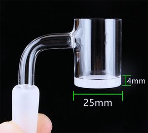 Roken 25 mm Quartz Banger-spijker met 2 mm dikke wanden 4 mm bodemkoepelloze nagels