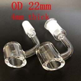 4mm dikke hoge kwaliteit domeless quartz banger nagel 90/45 graden 10mm 14mm/18mm, mannelijke/vrouwelijke OD 22mm 100% echte Quartz Banger Nail