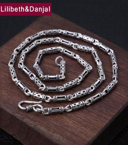 Collar de 4 mm de espesor Long 100 925 STERLING Silver Men Women Openwork Bamboo Chain Friend Checklace Joyería colgante 2020 N0107465144