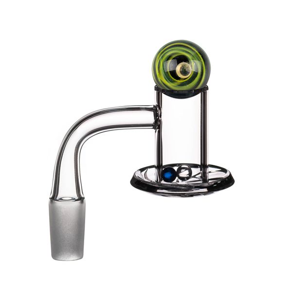 Accessoires pour fumeurs Quartz Banger avec terp perle carb cap femelle mâle 90ﾰ 14mm bord biseauté pour verre bong dab rig