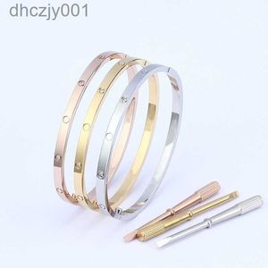 4mm mince 6ème titane acier designer bracelet femmes hommes amour argent rose or vis tournevis ongles bracelets bracelet couple bijoux avec sac original NVJT