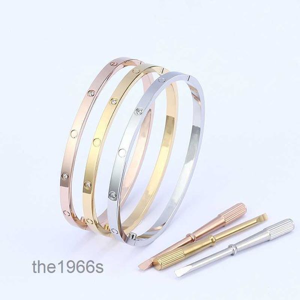 4mm mince 6ème titane acier designer bracelet femmes hommes amour argent rose or vis tournevis ongles bracelets bracelet couple bijoux avec sac original LTFK DKDJ