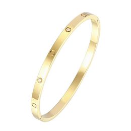 Bracelet manchette en acier titane 4mm, or argent et rose, bracelet de luxe pour homme et femme, bijoux de couple, cadeau d'amant, sans boîte 235v
