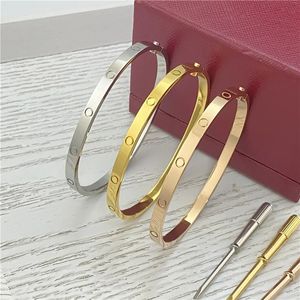 Designer armband voor mannen vrouwen gouden diamanten armband 18K titanium stalen armband goud zilver rosé gouden armbanden 4 MM breed 6e generatie armband sieraden cadeau