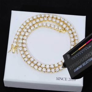 4mm de large collier de tennis glacé femmes 18k plaqué or moissanite chaîne rock rappeur hip hop designer bijoux femme chaînes pour hommes colliers cadeau