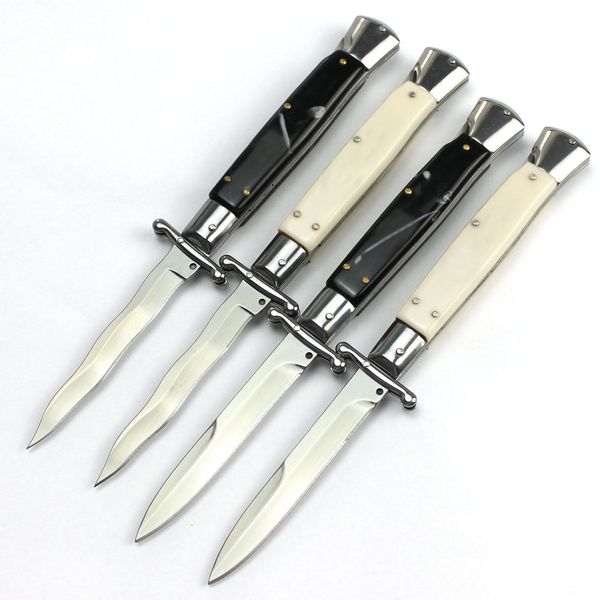 4 modèles 10 '' Stiletto Mafia Auto couteau 440c lame résine poignées couteaux de poche EDC outils