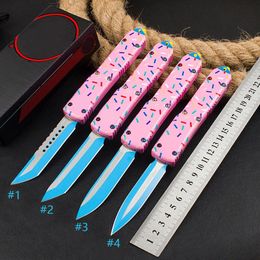 4 Modellen UT-Versie Dessert Warrior Auto Mes 440c Blade zinklegering Handgrepen Custom Tactische Pocket Roze messen Gift messen