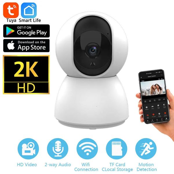 4MP 2K Tuya Smart Mini WiFi Caméra IP Surveillance sans fil intérieure Suivi automatique de la sécurité à domicile humaine CCTV Bébé Moniteur pour animaux de compagnie 240326