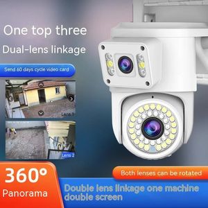 Cámara IP 4K de 4MP para exteriores, WiFi, PTZ, tres lentes, pantalla Dual, Zoom óptico 4X, seguimiento automático, cámara CCTV de seguridad impermeable IP66