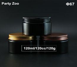 4 oz vide Black Pet Cosmetics Crème Récipient de bouche large avec une vis de vis en aluminium doré 120 ml de bouteille de poudre cosmétique Jar6932220
