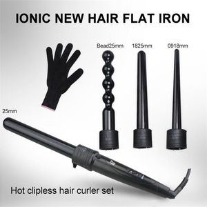 4p electric ionic hair curling iron wand ceramic barrel curler waver styler bead spiral salon haircurler roller wavy hairstyler