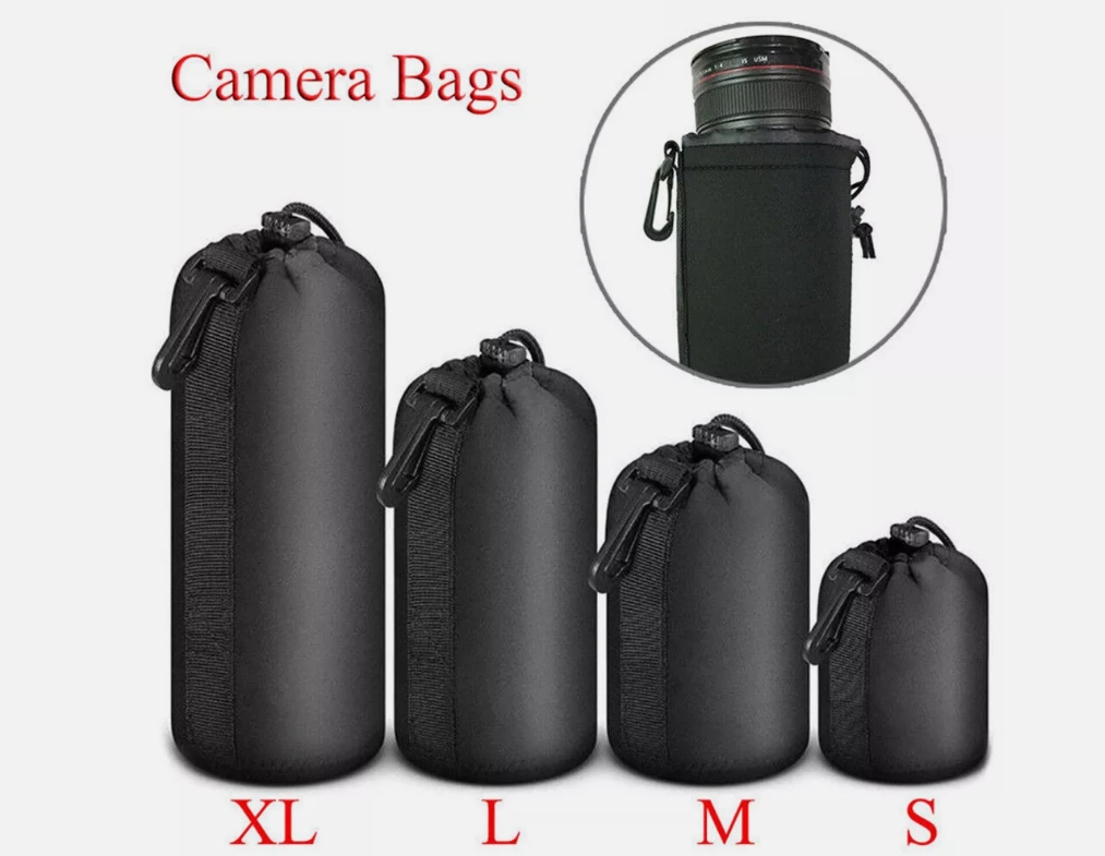 4Pack DSLR Camera Lens Pouch Case Waterproof Bag Cover Neoprene för olika modeller