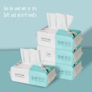 4Packs Wegwerp Gezichtshanddoek Zachte Washandjes Reiniging Katoenen Tissue Nat Droog Doekjes Make-Up Remover Handdoek voor Huidverzorging 240127