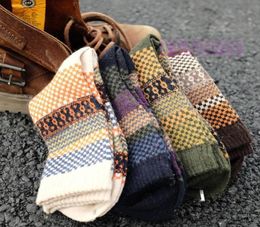 4pair chaussettes pour hommes occasionnels chauds hiver doux épais épais Angora cachemire laine mélange chaussettes 3211942