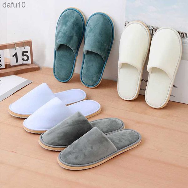 4 paires/lot hôtel pantoufles hommes femmes Top qualité velours voyage jetable coton maison hospitalité chaussures pas cher SPA invité diapositives L230704