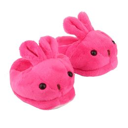 4pairs groothandel 43cm poppenkleding Lovly konijn fuzzy slipper gat schoenen passen 18 inch Amerikaans meisje baby nieuwgeboren accessoires cadeau