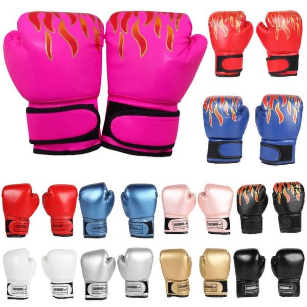 4pam Gear 3-12 ans Glants de boxe Childrens Pu Leather MMA Fighting Boxing Sac Taekwondo Gants Karate Muay Thai Training Gants 240424