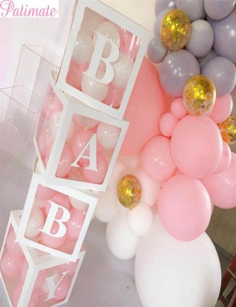 4Pc fille garçon bébé douche décoration boîte transparente bébé baptême fête d'anniversaire décor boîte en carton cadeau Babyshower fournitures 9899789