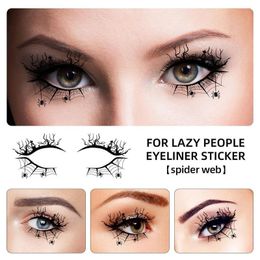 4 stk/set Oogschaduw Tattoo Tijdelijke Tattoos Sticker Vrouwen Halloween Party Oogmake-up Stickers Gezicht Waterdicht Fake Tatto Eye Art