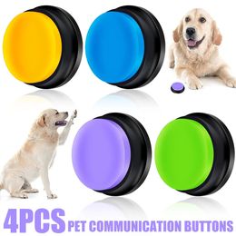 4Pc Voice Recording Button Huisdier Speelgoed Hond Knoppen voor Communicatie Pet Training Buzzer Opneembare Talking Button Intelligentie Speelgoed 240311