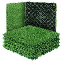 Gazon artificiel synthétique de qualité supérieure, 4 pièces, 30x30cm, fausse herbe artisanale de jardin, haute densité, fausse pelouse pour chien et animal de compagnie