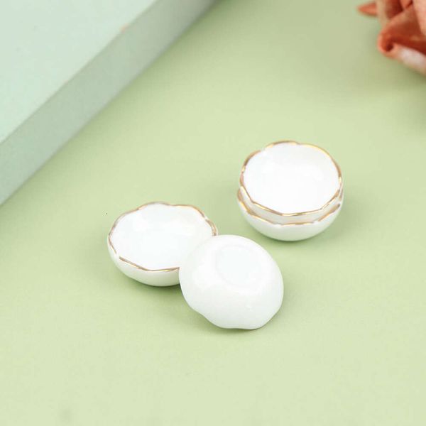 4pcs 1:12 Dollhouse Miniature White Ceramics Bowl Dishes Modèle ACCESSOIRES DE MEUBLES DE CUIT