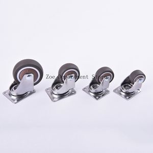 4-stks 1-2 inch meubels wielen wielen zacht rubber universeel wiel zwenkkorrel roller wiel voor platform trolley accessoire