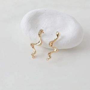 4 stcs 11*30 mm golvende studs oorrang sling voor sieraden bevindingen diy oorbellen maken handgemaakte messing 14k gouden vergulde accessoires