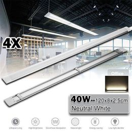 Tubos 4 piezas 120 cm LED listón tubo lineal lámpara de techo blanco natural 6000 K 110 V