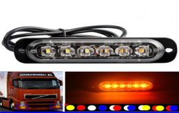 4pcs 1224V Truck Car 6 LED Flash Strobe Emergency Warning Light knipperlichten voor Auto SUV Voertuig Motorcycle3410810