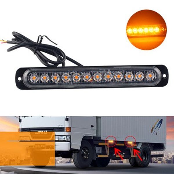 4 pièces 12v 24V camion voiture 12 LED Flash stroboscopique voyant d'avertissement d'urgence lumières clignotantes