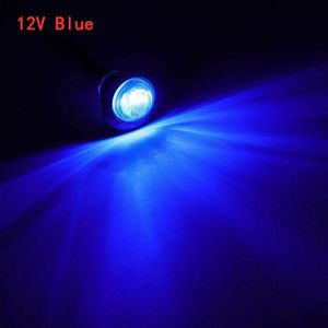 4 STKS Auto Lampen 12 V Blauw 3/4 inch Ronde LED-voorzijde Achterzijde Marker Lights Waterdicht Clearance Light voor Universal Truck Trailer