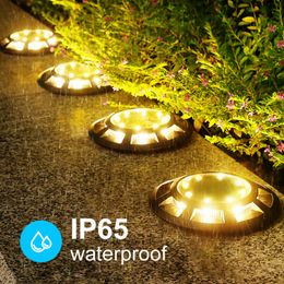 4 pièces 16LED lampe au sol solaire IP65 étanche pour cour chemin pelouse parc Villa pont balcon passerelle arrière-cour jardin paysage