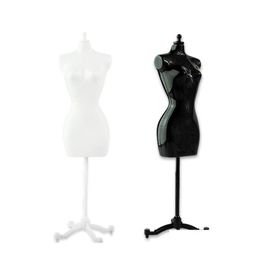 4pcs (2 Noir + 2 Blanc) Mannequin femelle pour poupée / monstre / BJD Vêtements DIY Affichage DIY Cadeau d'anniversaire Livraison F1nky