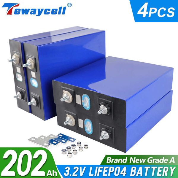 4PCS 3.2V 200Ah 202Ah cellules BRAND NEW 12V Lifepo4 batterie Grade A 24V 48V Batterie rechargeable EU US Tax Free With Busbars